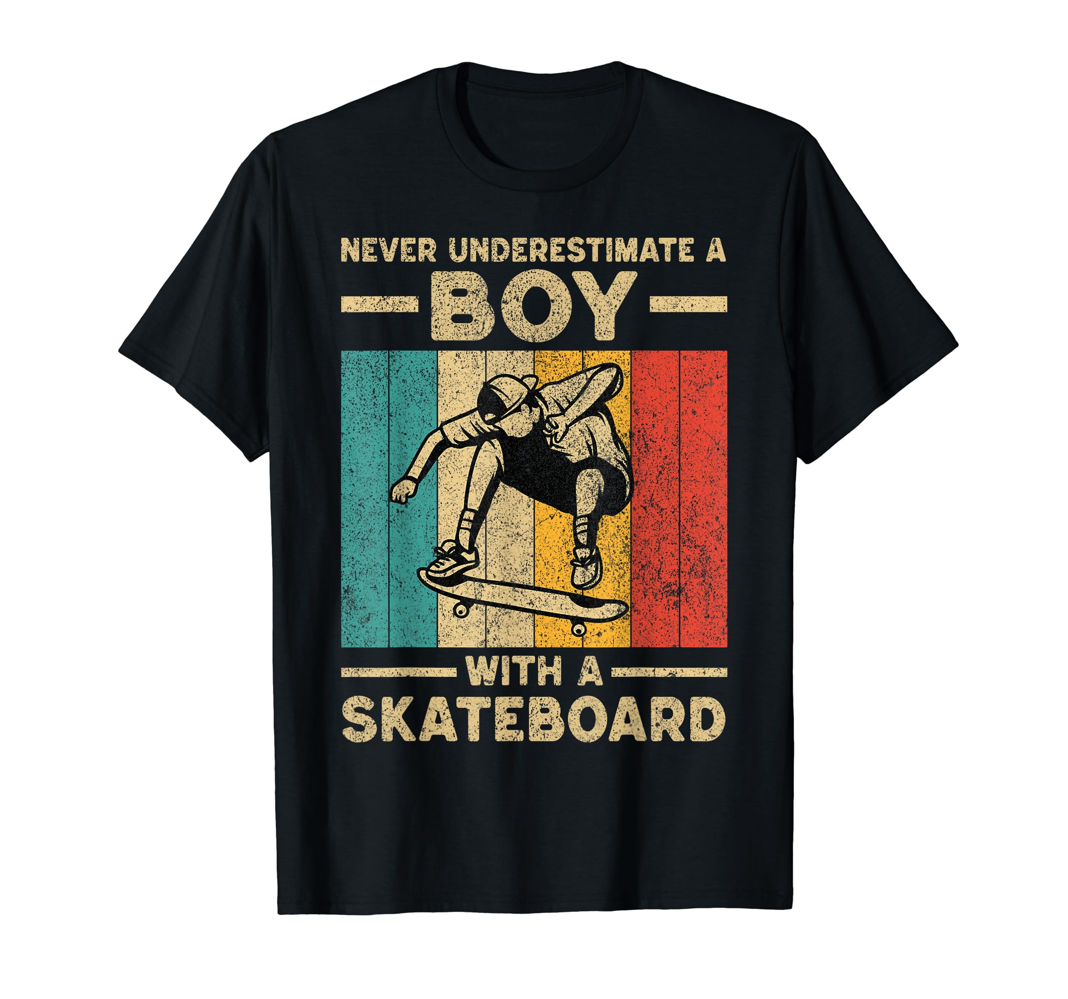 Never Underestimate Skateboard T-Shirt - Custom Art Print Unisex - T-Shirt, Sweatshirt, Hoodie