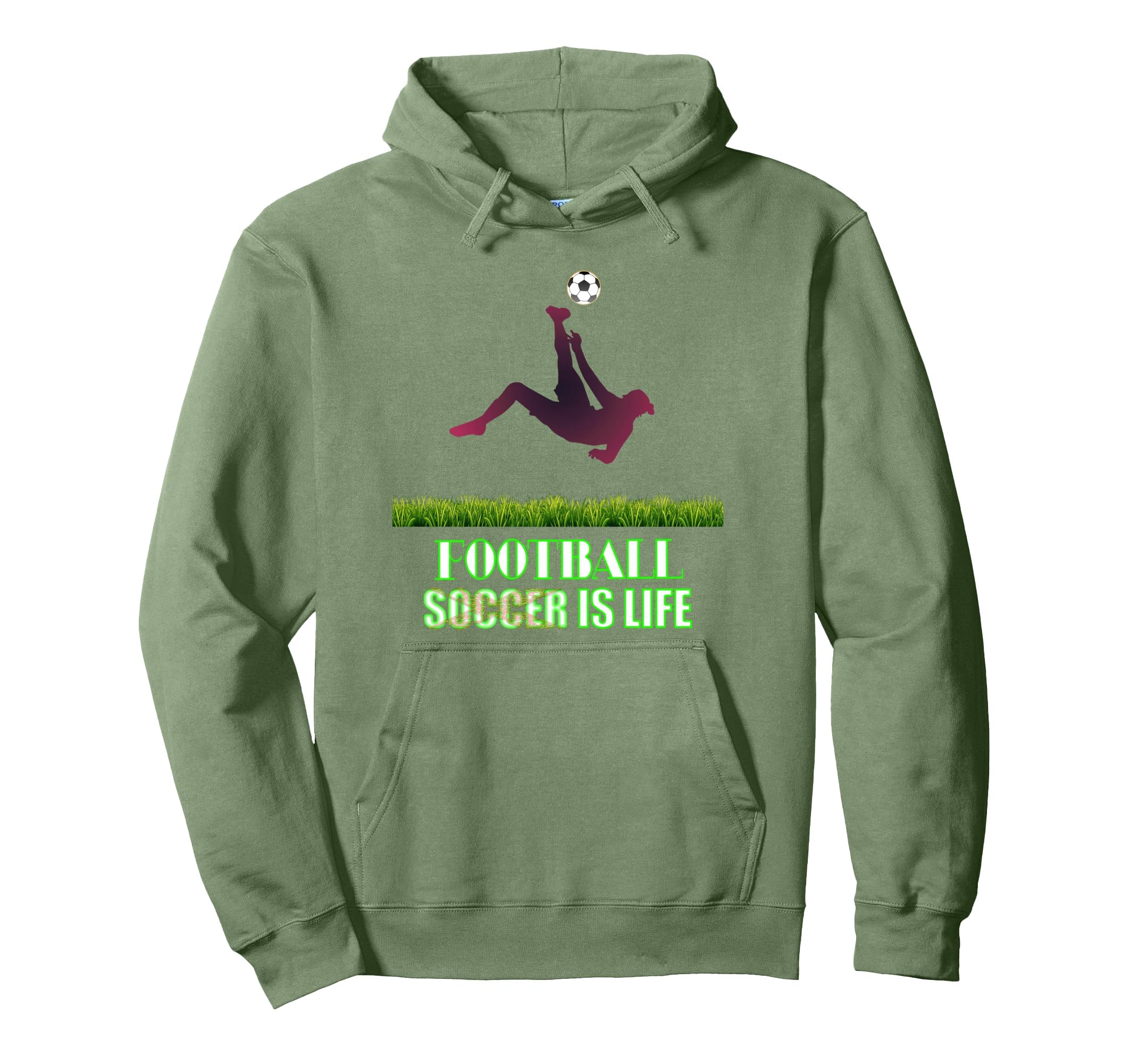 Soccer Is Life Bold Modern Hoodie - Fun Novelty Design Men Women - T-Shirt, Sweatshirt, Hoodie