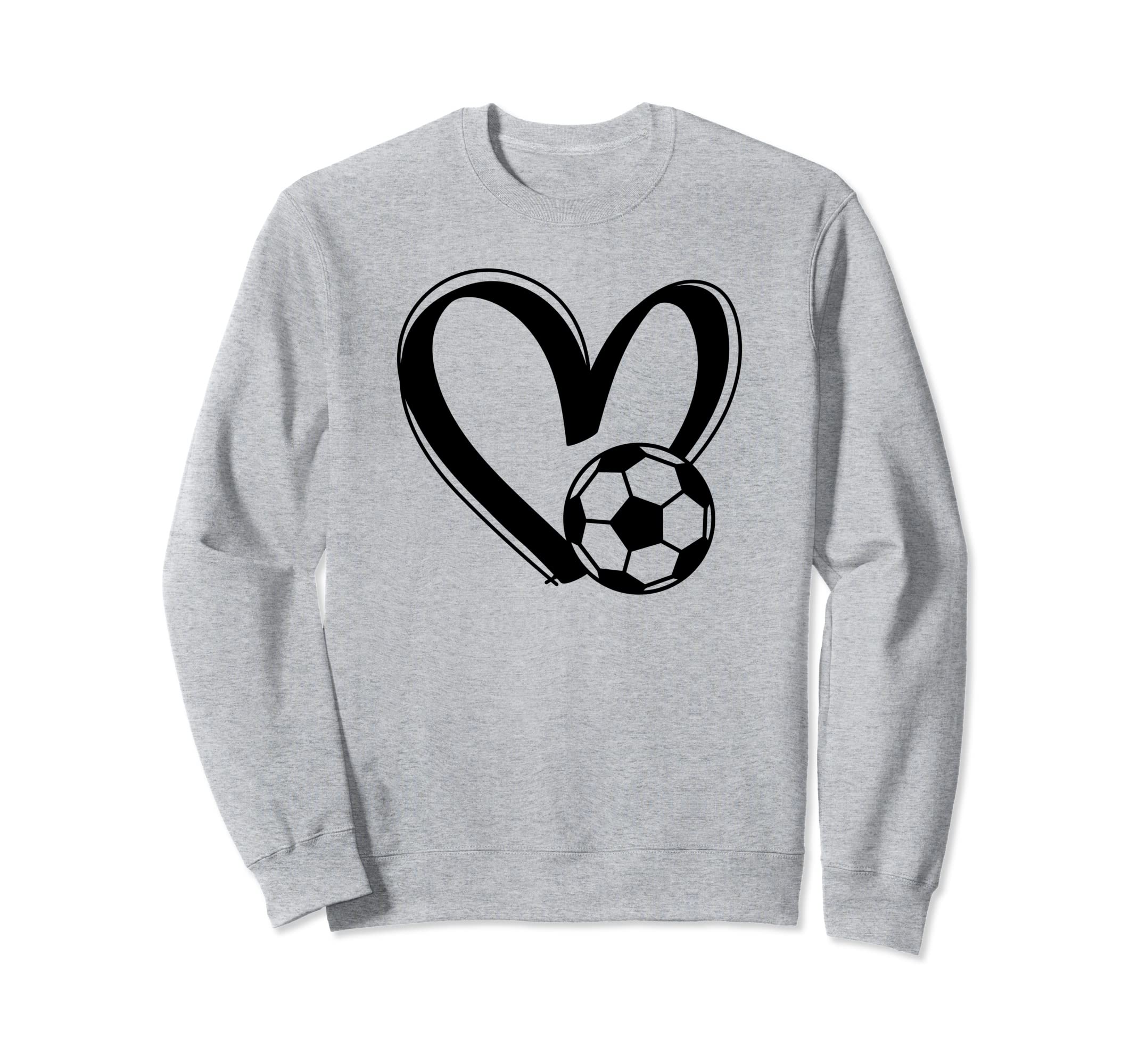 Soccer Ball Heart Sweatshirt - Aesthetic Graphic Men Women - T-Shirt, Sweatshirt, Hoodie