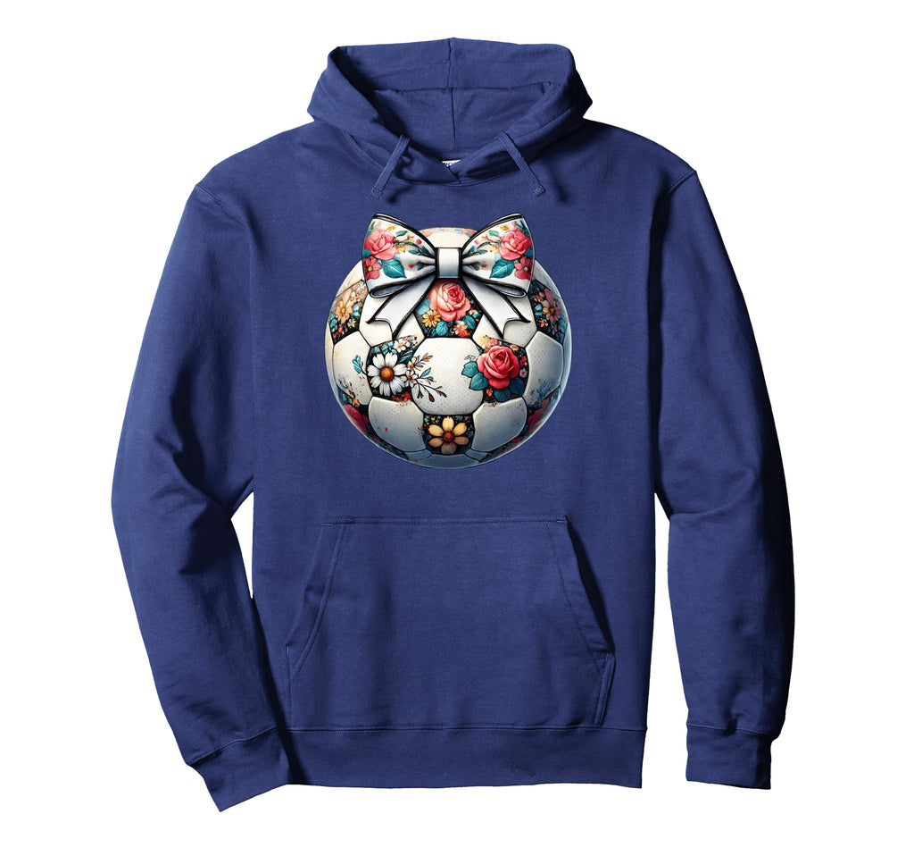 Soccer Flower Coquette Bow Floral Soccer Hoodie - Graphic Print for Adults - T-Shirt, Sweatshirt, Hoodie