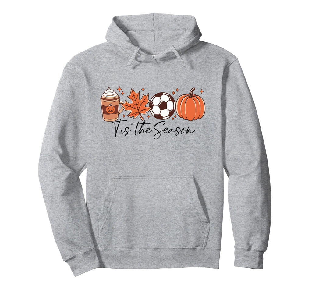 Tis Season Fall Soccer Thanksgiving Coffee Hoodie - Unique Graphic Unisex - T-Shirt, Sweatshirt, Hoodie