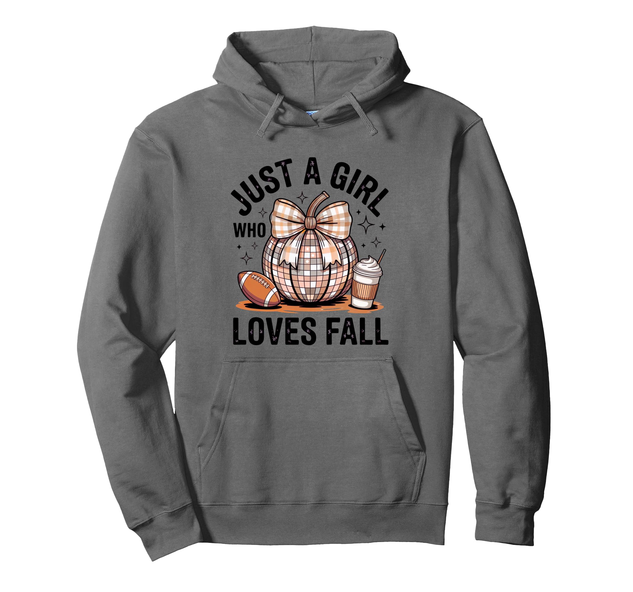 Coquette Bow Sports Fall Pumpkin Hoodie - Minimalist Print for Adults - T-Shirt, Sweatshirt, Hoodie