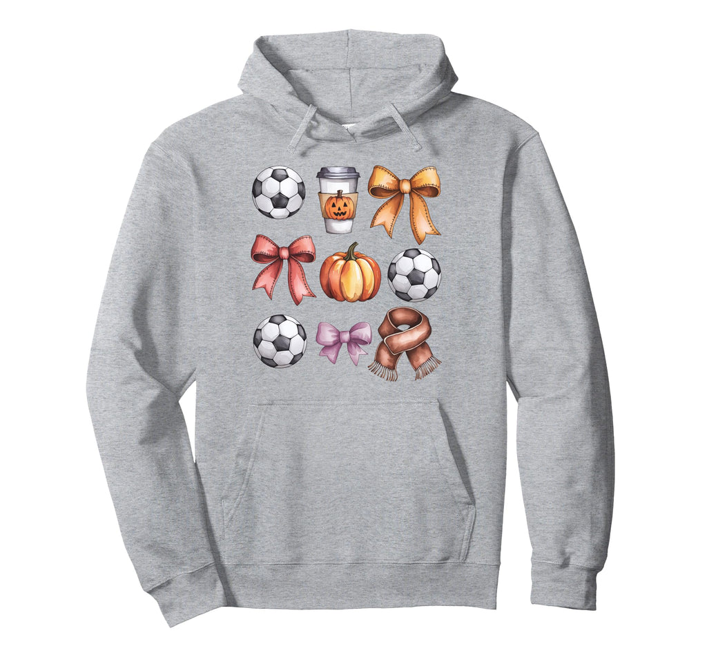 Coquette Fall Soccer Autumn Bow Hoodie - Aesthetic Graphic Men Women - T-Shirt, Sweatshirt, Hoodie