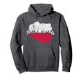 Polish Map And Flag Souvenir Distressed Hoodie - Aesthetic Graphic Unisex - T-Shirt, Sweatshirt, Hoodie