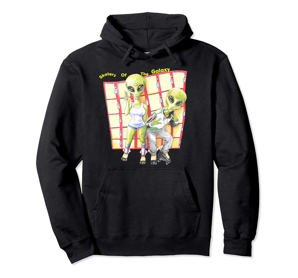 Skaterz Galaxy Roller Skate Hoody Hoodie - Unique Graphic Unisex - T-Shirt, Sweatshirt, Hoodie