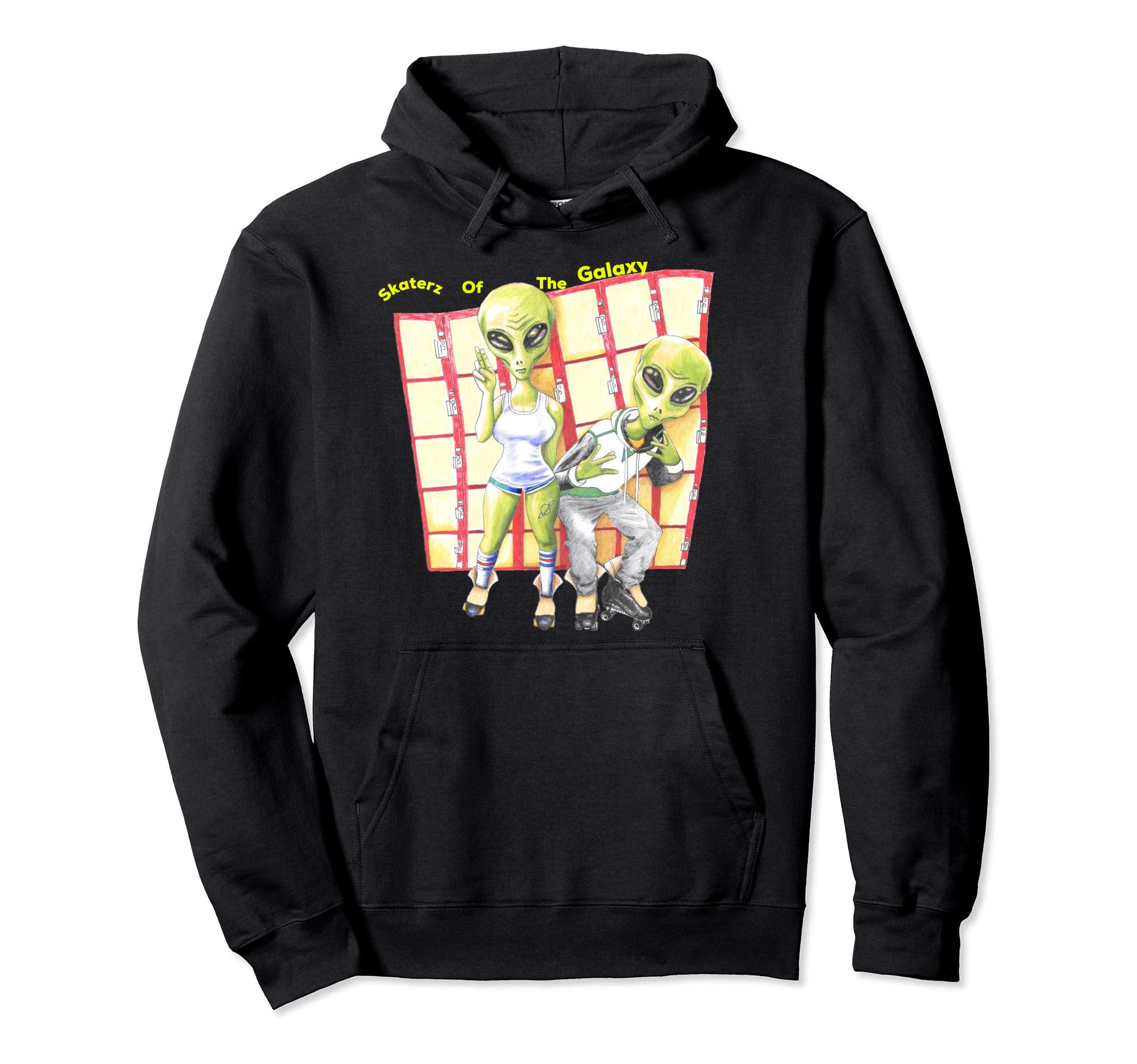 Skaterz Galaxy Roller Skate Hoody Hoodie - Unique Graphic Unisex - T-Shirt, Sweatshirt, Hoodie