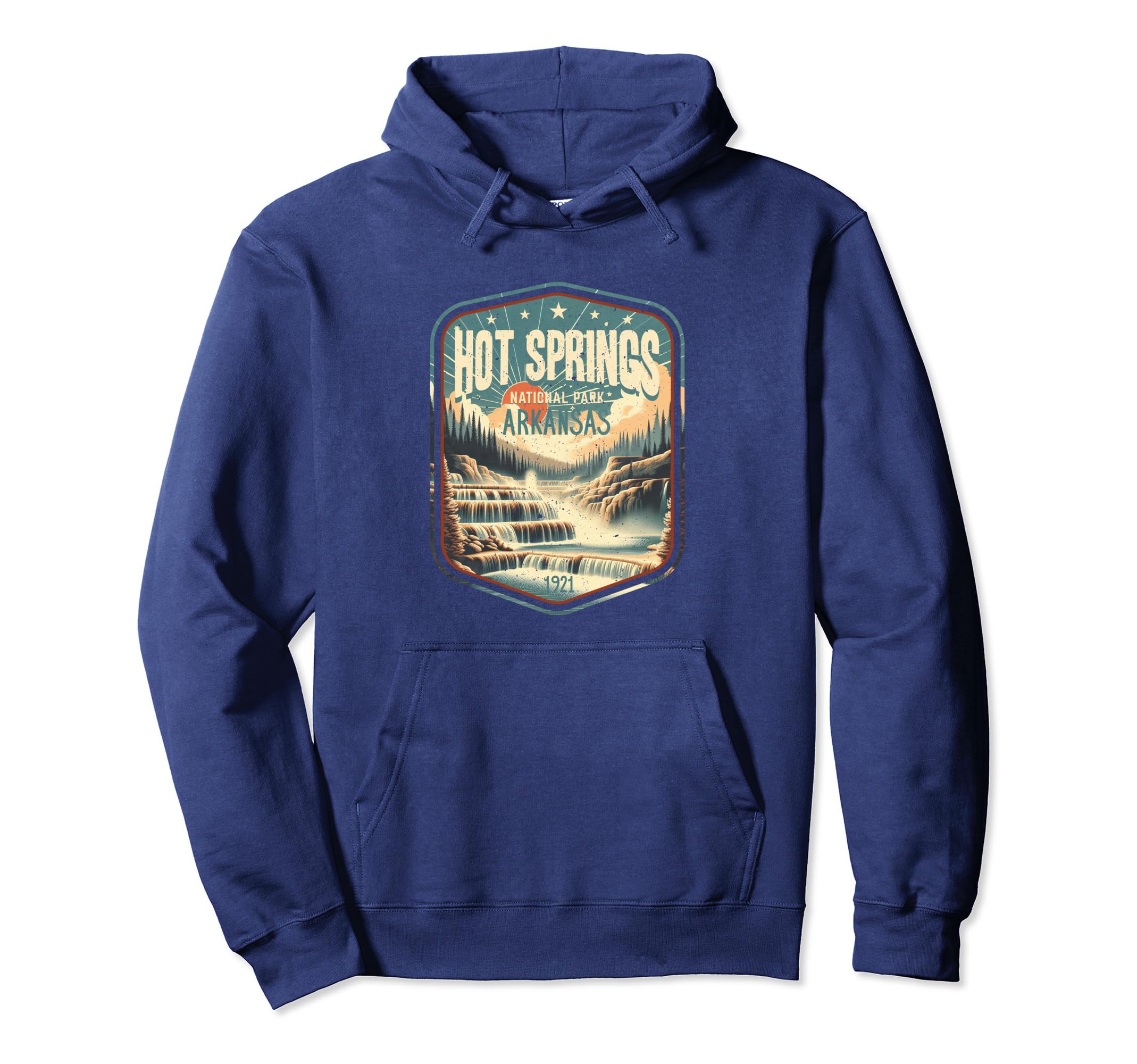 Hot Springs National Park Hexagonal Hoodie - Custom Art Print for Adults - T-Shirt, Sweatshirt, Hoodie