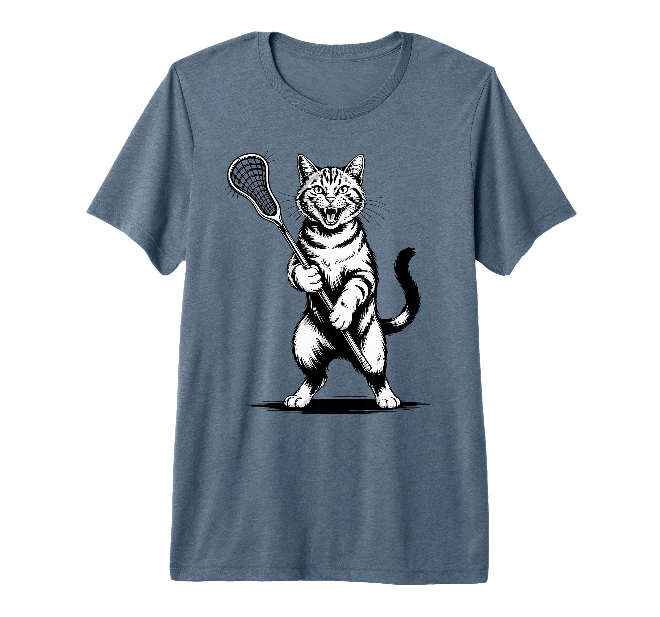 Cat Lacrosse Team Goalie Lax Player T-Shirt - Fun Novelty Design Men Women - T-Shirt, Sweatshirt, Hoodie