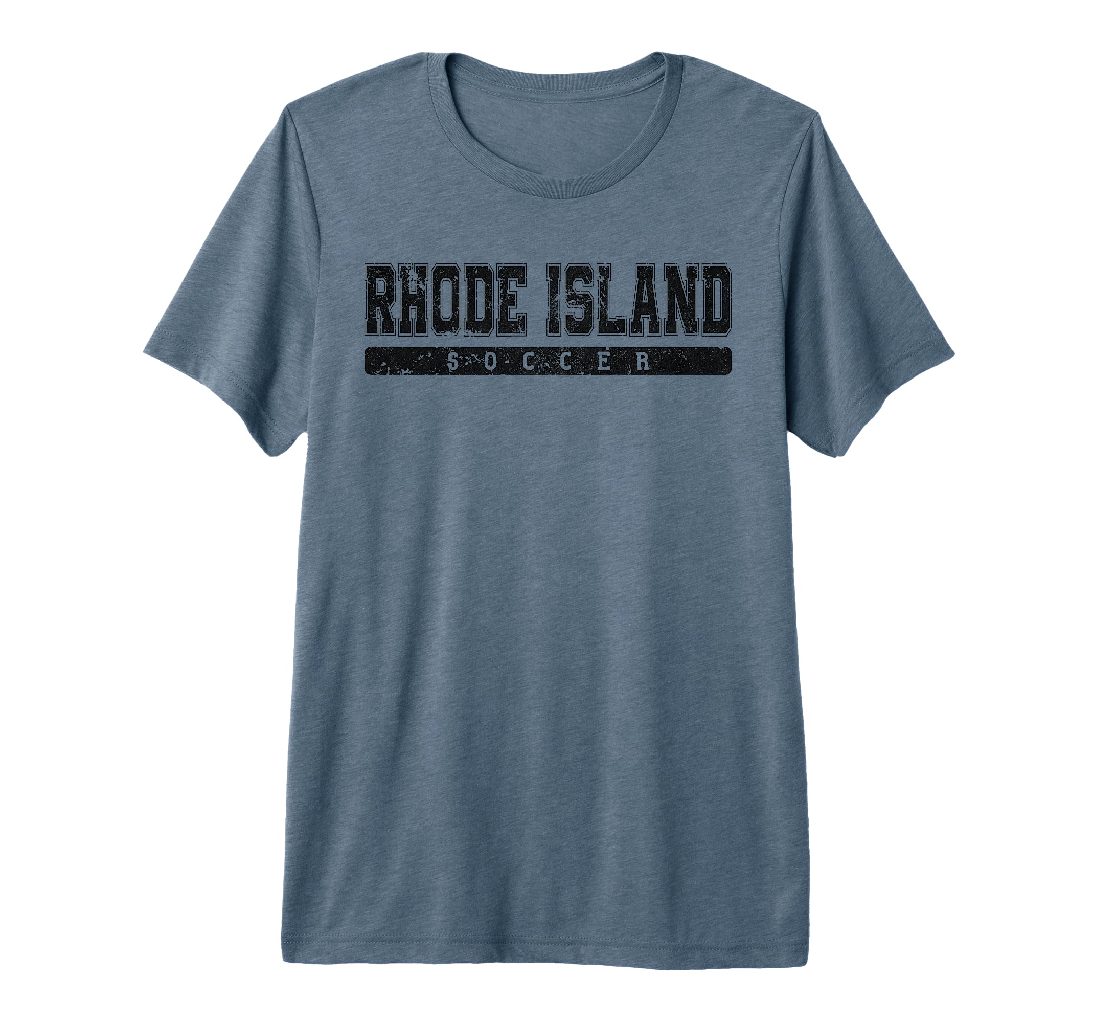 Rhode Island Soccer Black Text Tri Blend T-Shirt - Aesthetic Graphic Unisex - T-Shirt, Sweatshirt, Hoodie