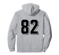 Number 82 Backside 80S 90S Team Jersey Hoodie - Novelty Apparel for Adults - T-Shirt, Sweatshirt, Hoodie