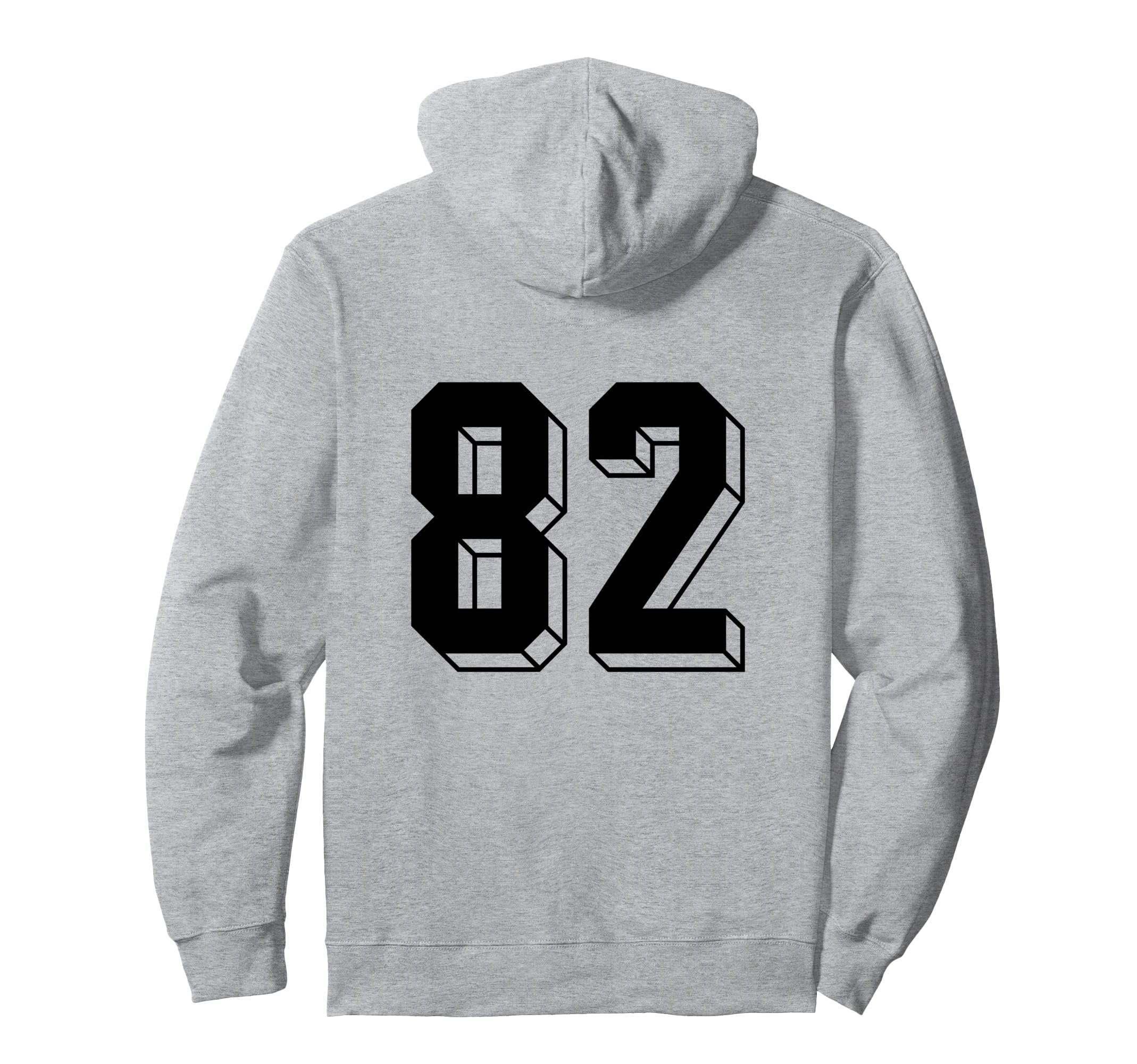 Number 82 Backside 80S 90S Team Jersey Hoodie - Novelty Apparel for Adults - T-Shirt, Sweatshirt, Hoodie