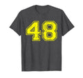 Number 48 Varsity Distressed Sport T-Shirt - Streetwear Style for Adults - T-Shirt, Sweatshirt, Hoodie
