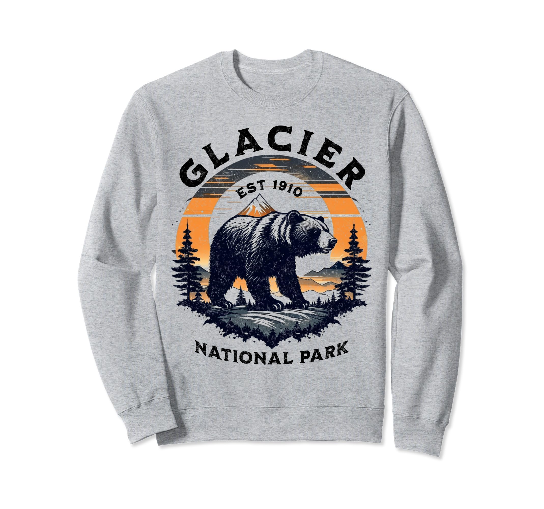 Glacier National Park Montana Usa Hoodie - Trendy Graphic for Adults - T-Shirt, Sweatshirt, Hoodie