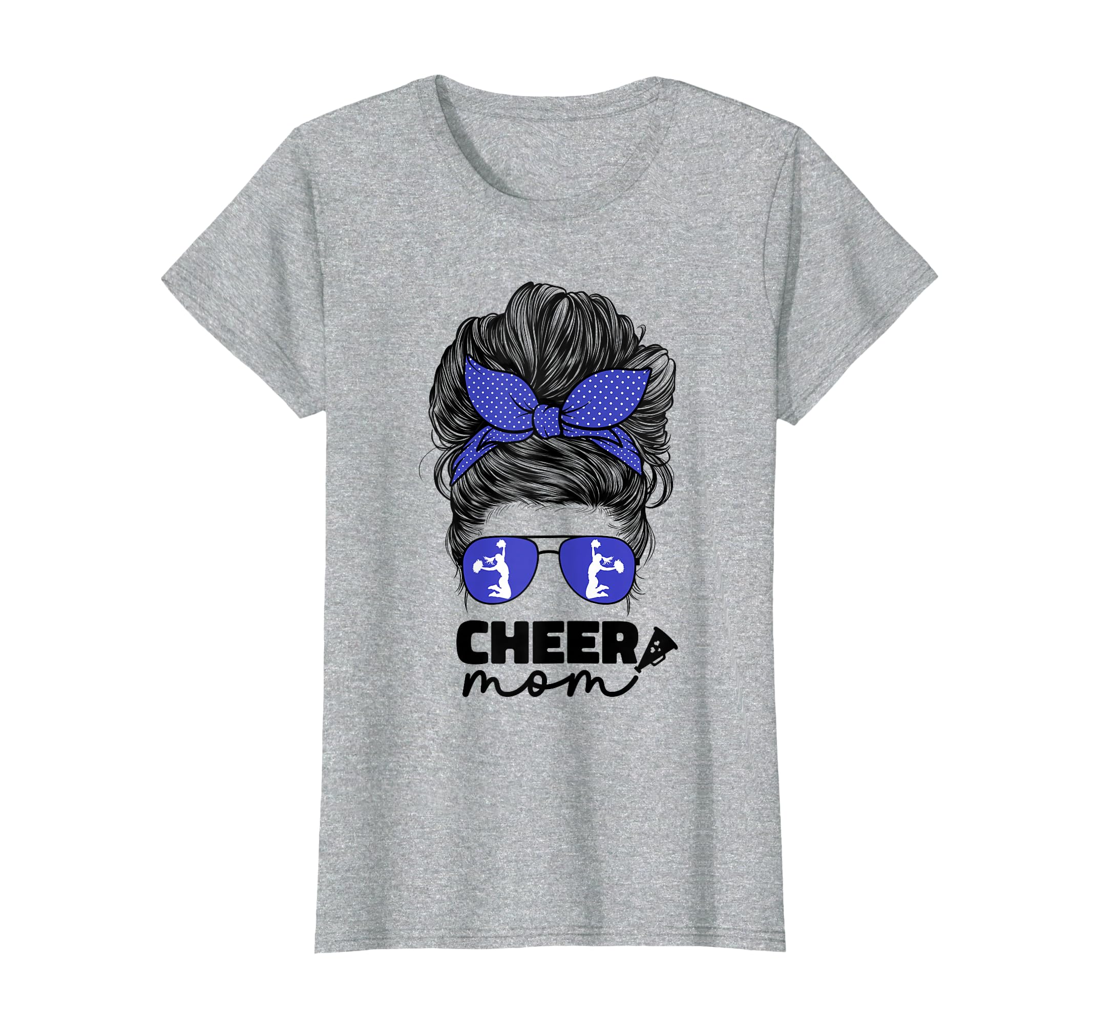 Cheer Mom Cheerleader Mom Blue Messy T-Shirt - Trendy Graphic for Adults - T-Shirt, Sweatshirt, Hoodie