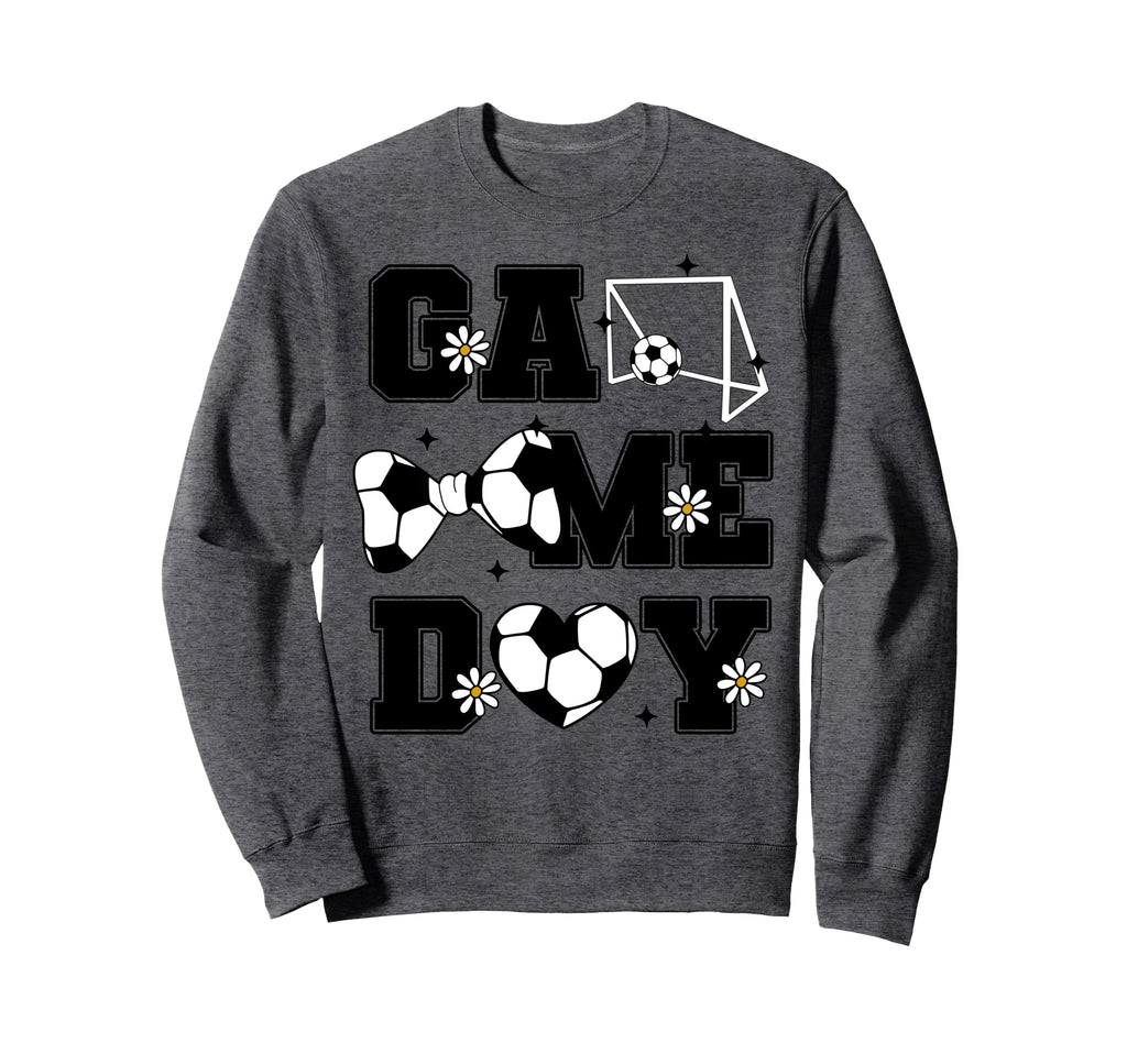 Soccer Game Day Bow And Heart Soccer Sweatshirt - Aesthetic Graphic Unisex - T-Shirt, Sweatshirt, Hoodie
