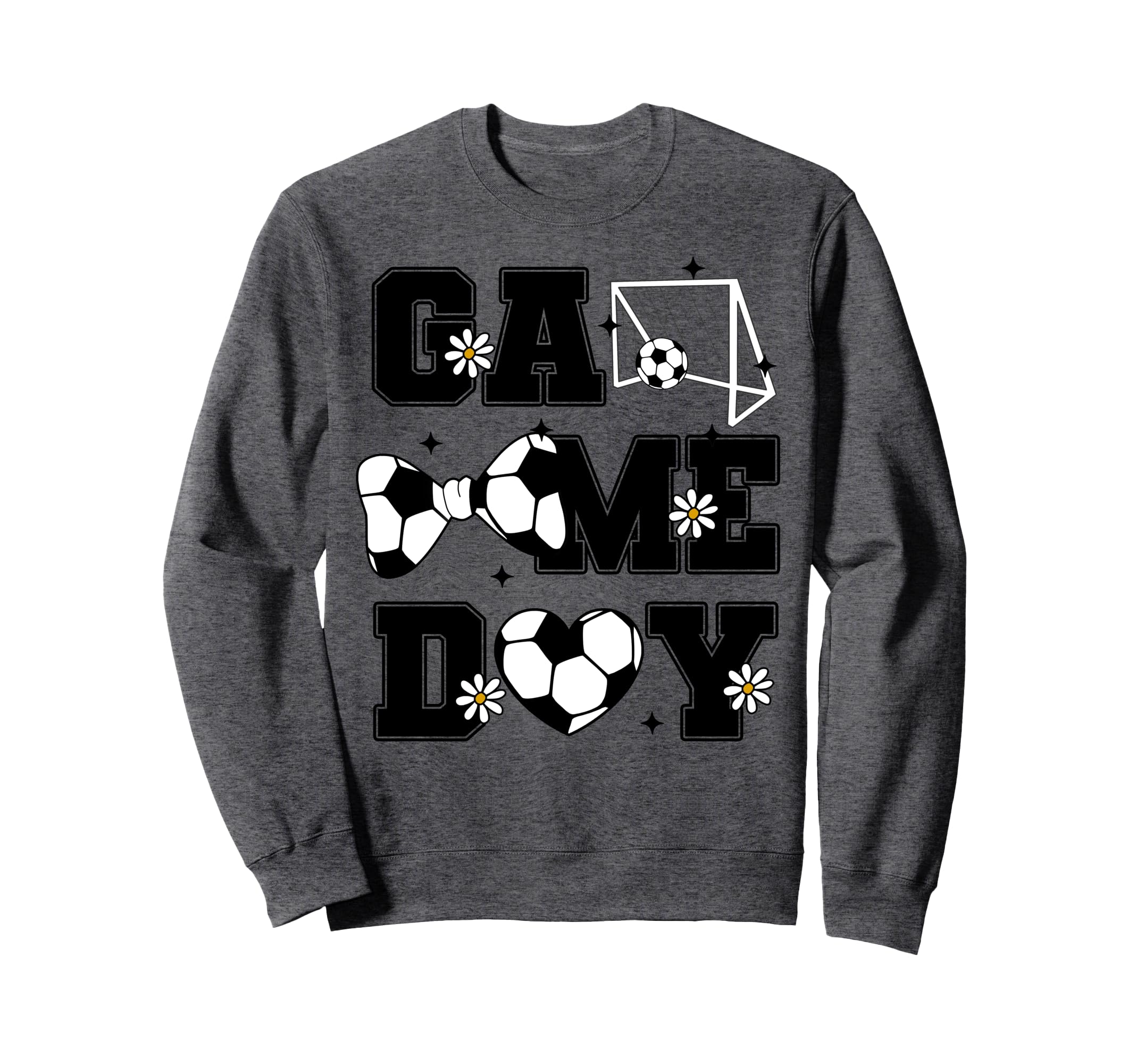 Soccer Game Day Bow And Heart Soccer Sweatshirt - Aesthetic Graphic Unisex - T-Shirt, Sweatshirt, Hoodie