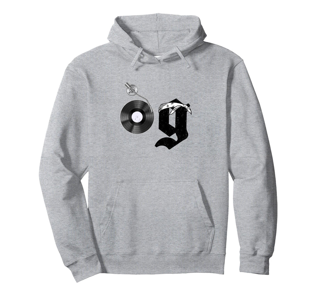 Old School Og Hip Hop Head Vinyl Cds Hoodie - Minimalist Print for Adults - T-Shirt, Sweatshirt, Hoodie