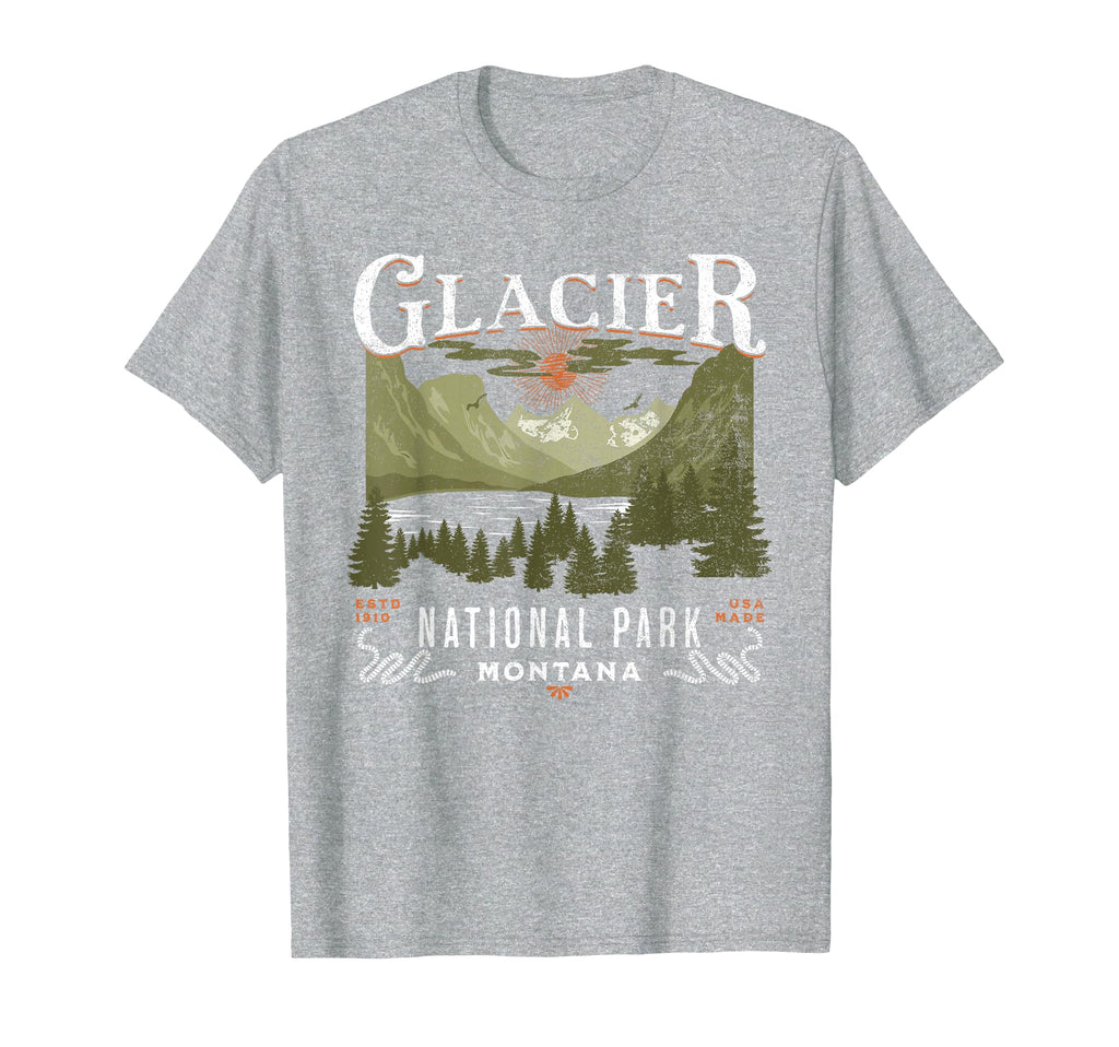 Outdoor Vacation Montana Glacier T-Shirt - Unique Graphic for Adults - T-Shirt, Sweatshirt, Hoodie