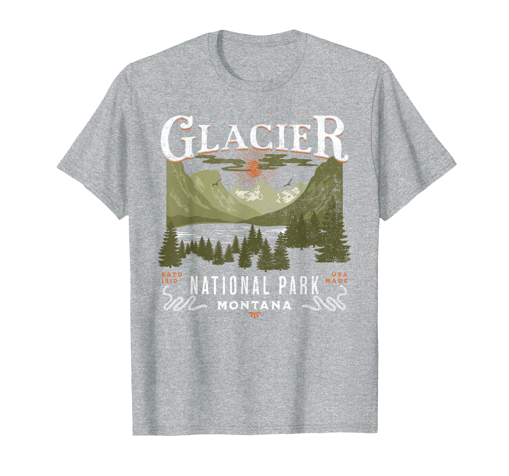 Outdoor Vacation Montana Glacier T-Shirt - Unique Graphic for Adults - T-Shirt, Sweatshirt, Hoodie