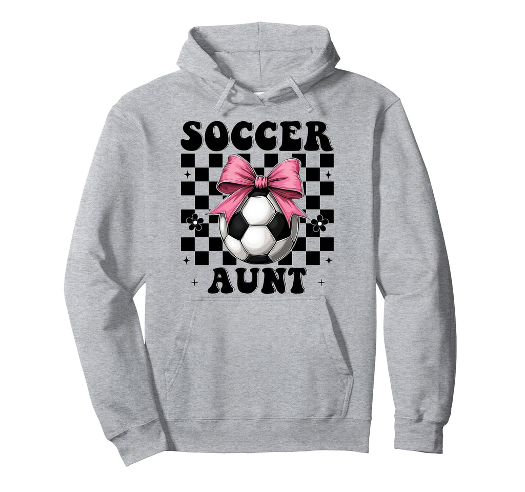 Soccer Aunt Soccer Auntie Coquette Bow Hoodie - Minimalist Print Unisex - T-Shirt, Sweatshirt, Hoodie