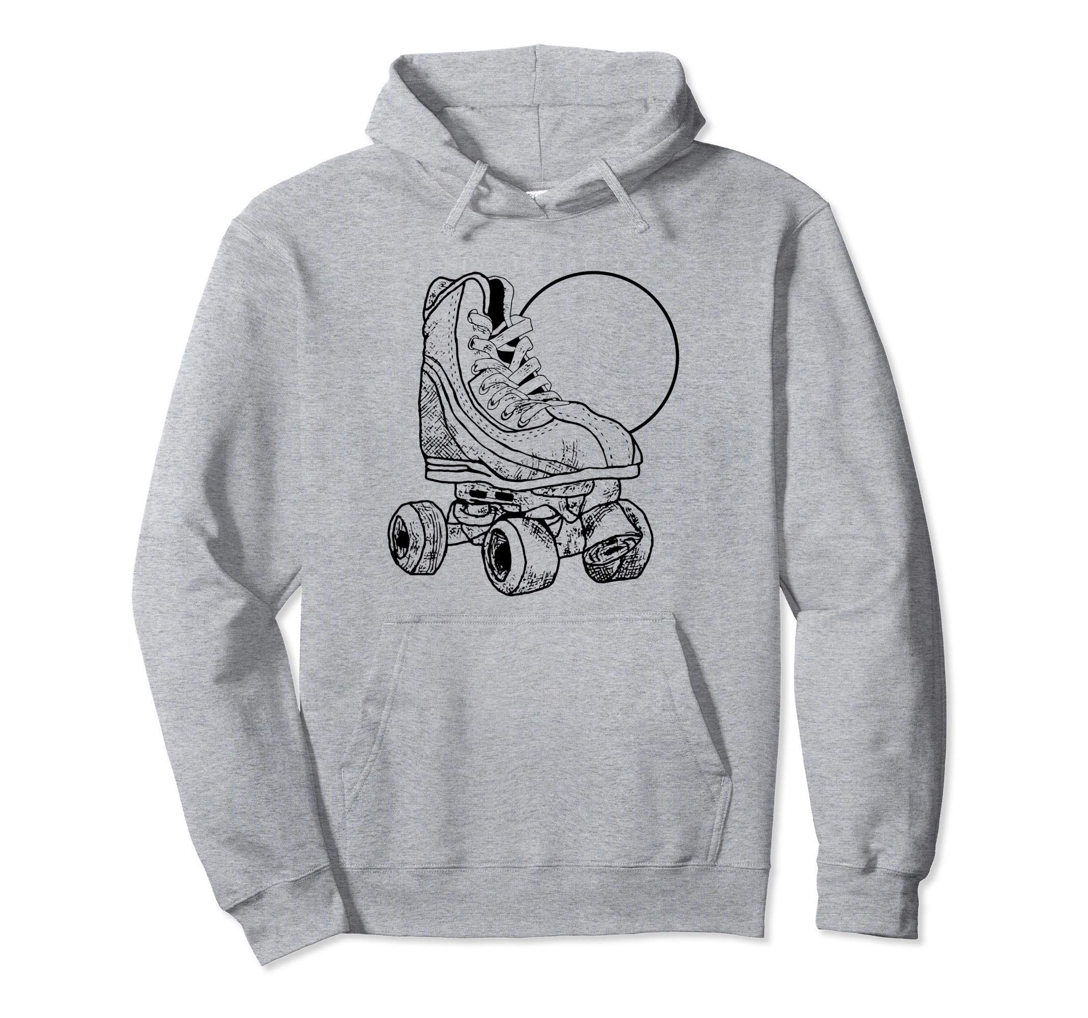 Minimalist Roller Skate Sun Simple Sketch Hoodie - Graphic Print Men Women - T-Shirt, Sweatshirt, Hoodie