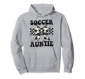 Soccer Auntie Funny Coquette Bow Soccer Hoodie - Graphic Print Men Women - T-Shirt, Sweatshirt, Hoodie