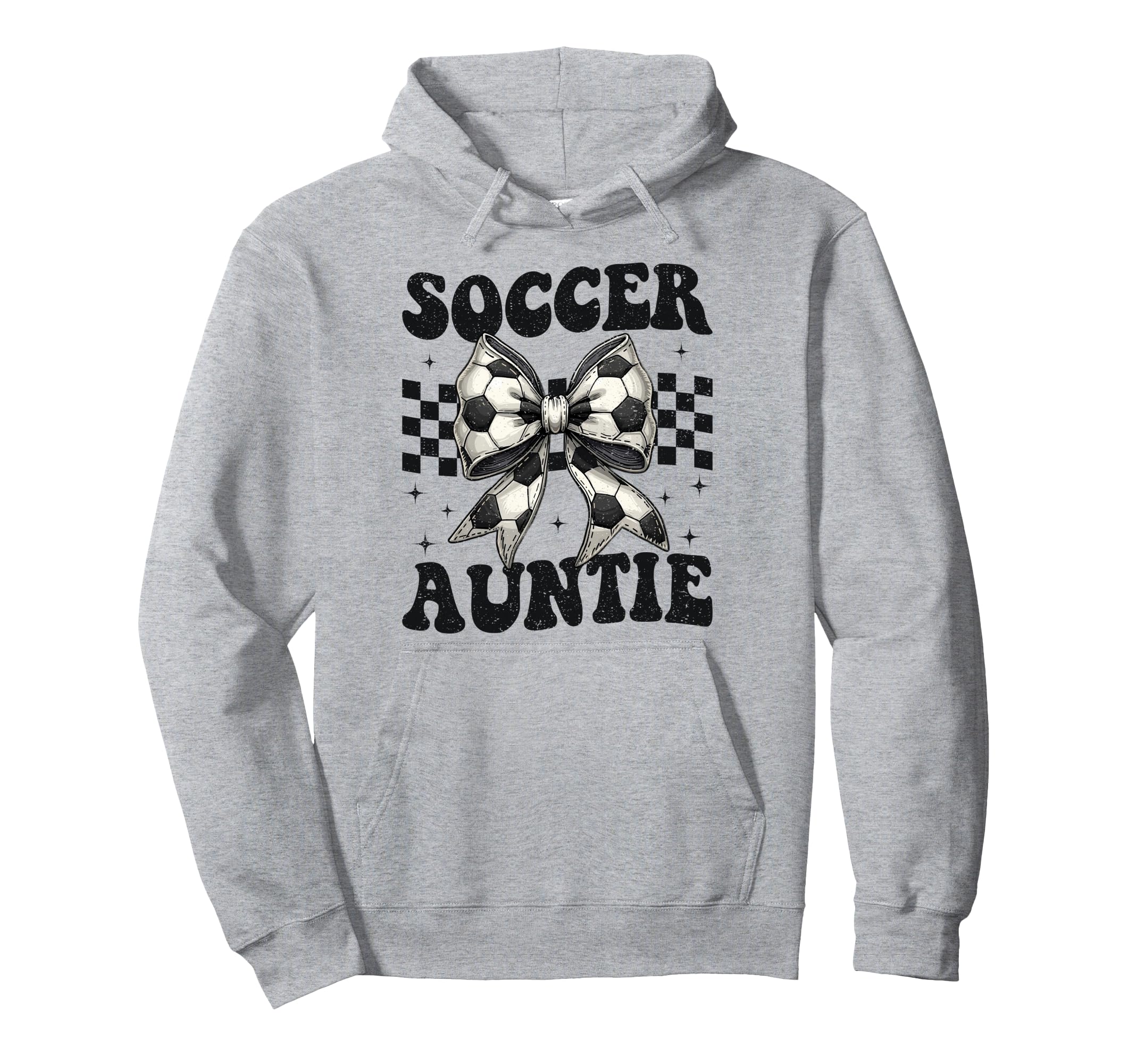 Soccer Auntie Funny Coquette Bow Soccer Hoodie - Graphic Print Men Women - T-Shirt, Sweatshirt, Hoodie