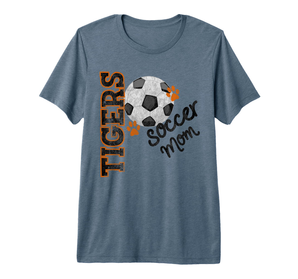 Tigers Soccer Mom Ball Football Mascot Paw T-Shirt - Unique Graphic Unisex - T-Shirt, Sweatshirt, Hoodie