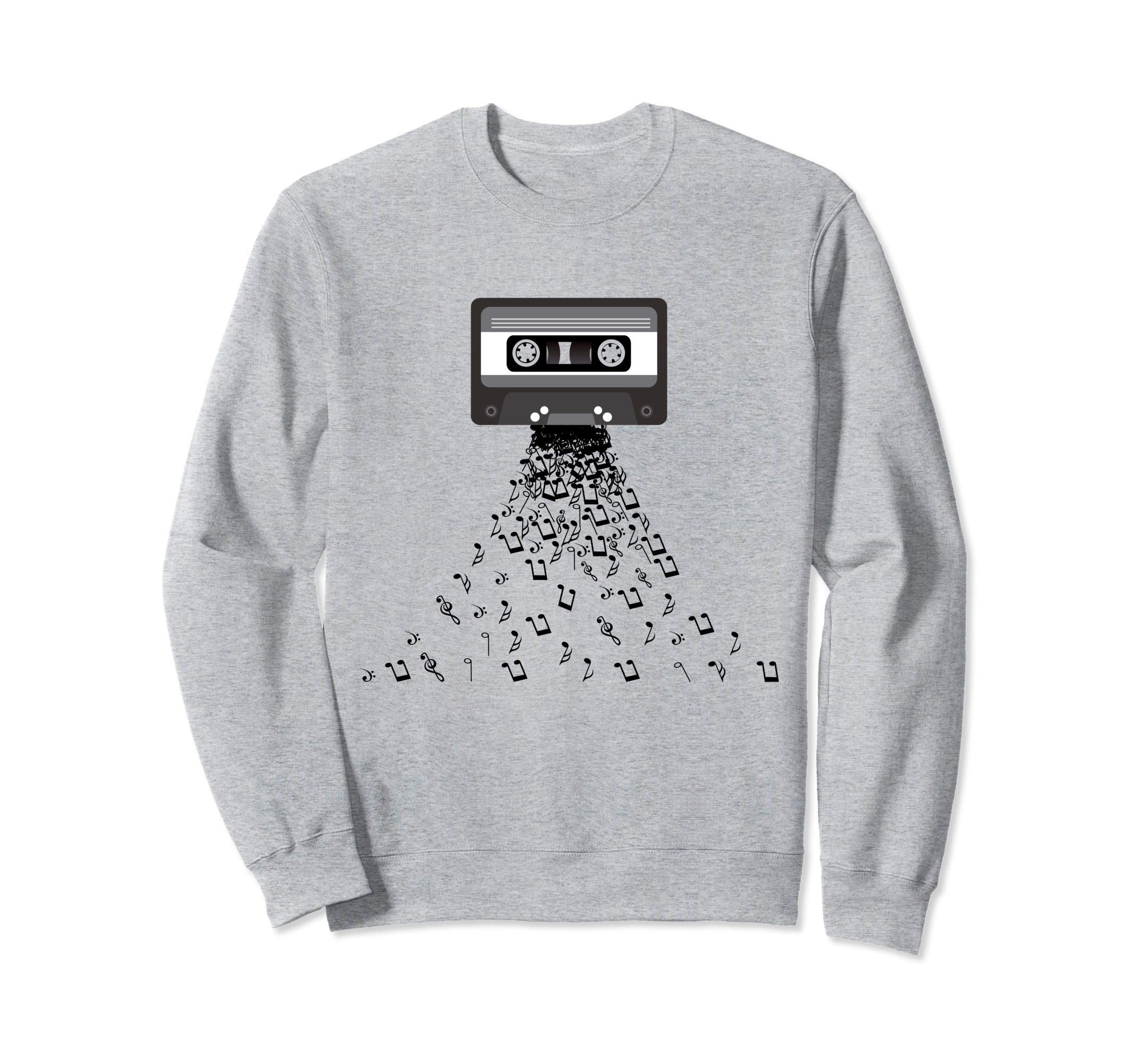 Cassette Music Notes Cassette Tape Sweatshirt - Streetwear Style for Adults - T-Shirt, Sweatshirt, Hoodie
