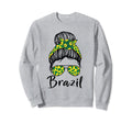 Soccer Ball Messy Bun Brazilians Sweatshirt - Fun Novelty Design Unisex - T-Shirt, Sweatshirt, Hoodie