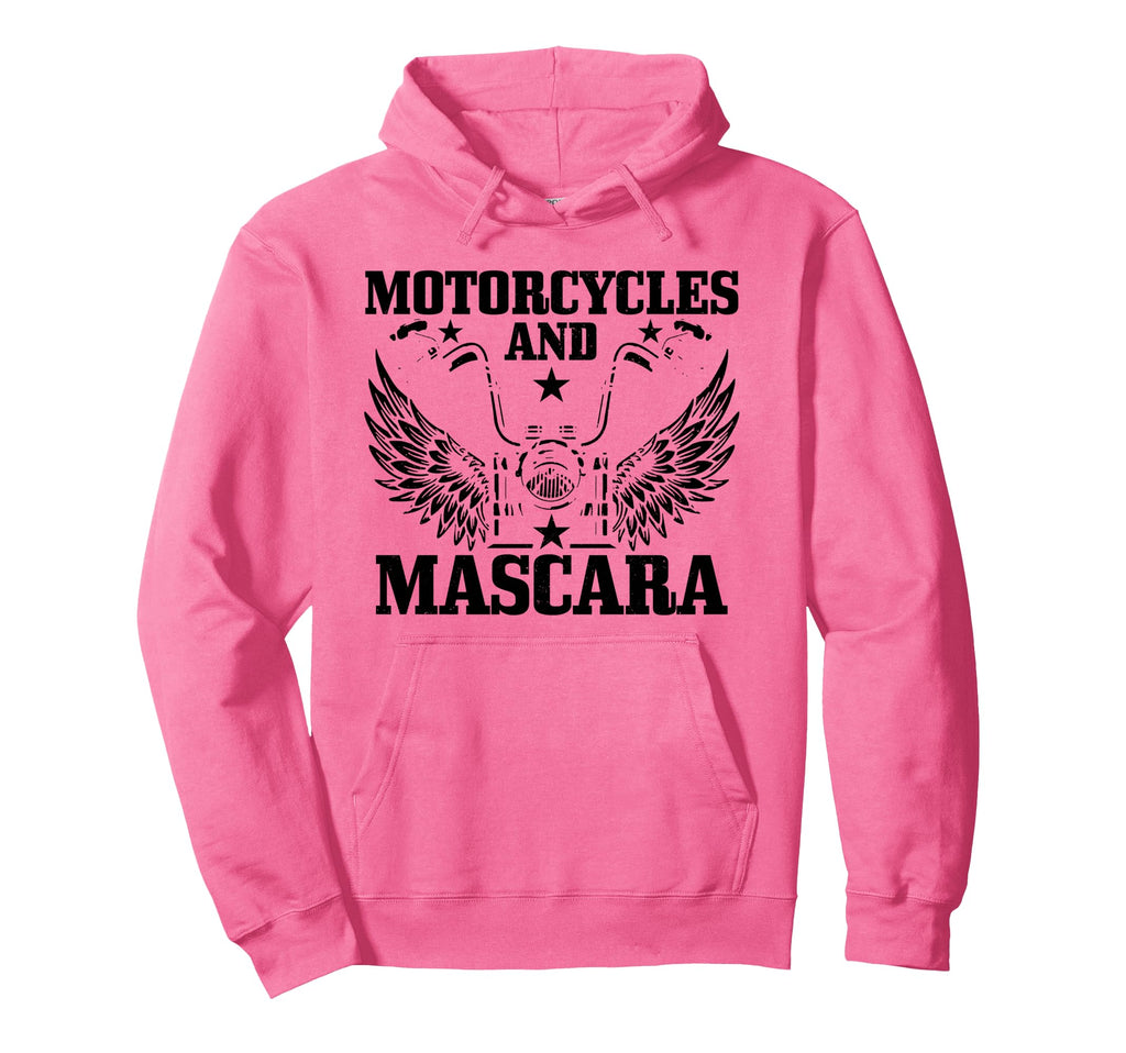 Motorcycles And Mascara Biker Funny Biker Hoodie - Aesthetic Graphic Unisex - T-Shirt, Sweatshirt, Hoodie