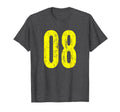 Number 08 Zero Eight Distressed Sport T-Shirt - Novelty Apparel Unisex - T-Shirt, Sweatshirt, Hoodie