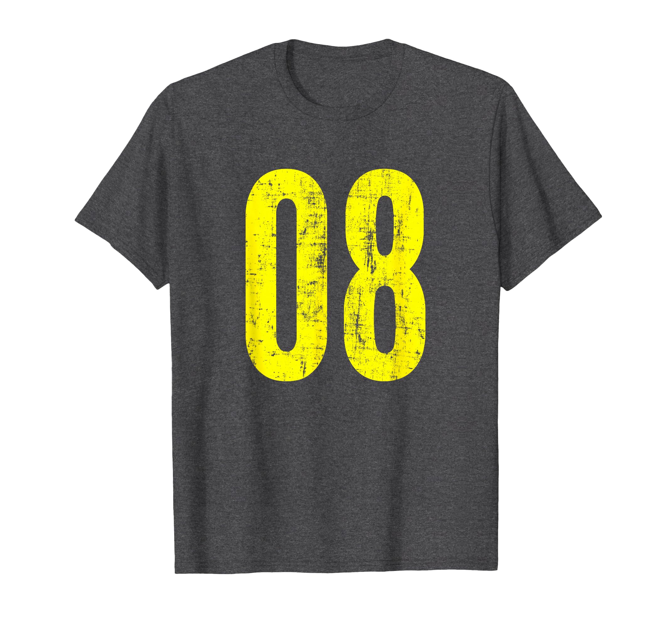 Number 08 Zero Eight Distressed Sport T-Shirt - Novelty Apparel Unisex - T-Shirt, Sweatshirt, Hoodie