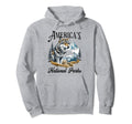 National Parks Wolf Hiking Travel Hoodie - Minimalist Print Men Women - T-Shirt, Sweatshirt, Hoodie