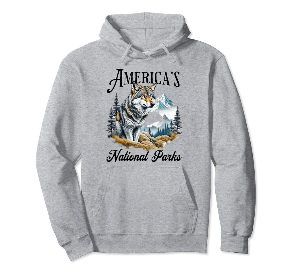 National Parks Wolf Hiking Travel Camping Hoodie - Streetwear Style Unisex - T-Shirt, Sweatshirt, Hoodie