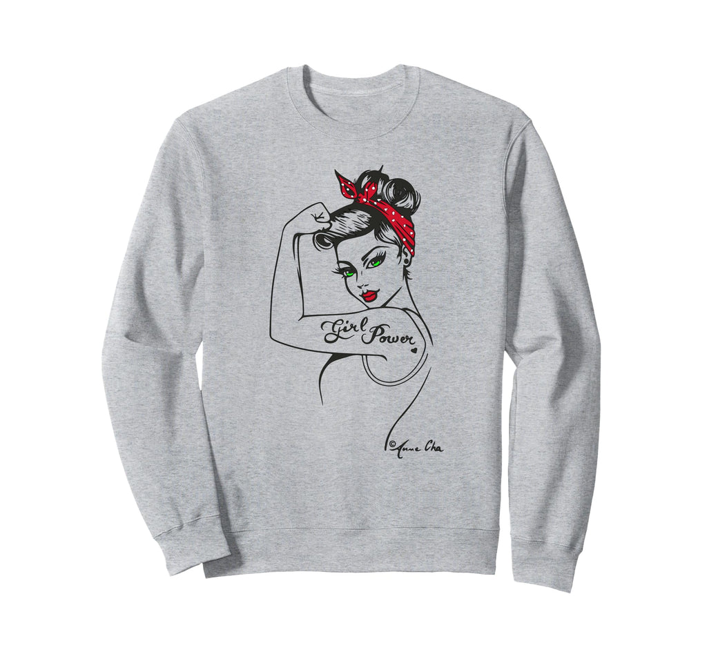 Pin Up Power Feminist Art Sweatshirt - Novelty Apparel Men Women - T-Shirt, Sweatshirt, Hoodie