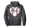 Baseball Softball Heart Mom Mothers Day Hoodie - Aesthetic Graphic Unisex - T-Shirt, Sweatshirt, Hoodie
