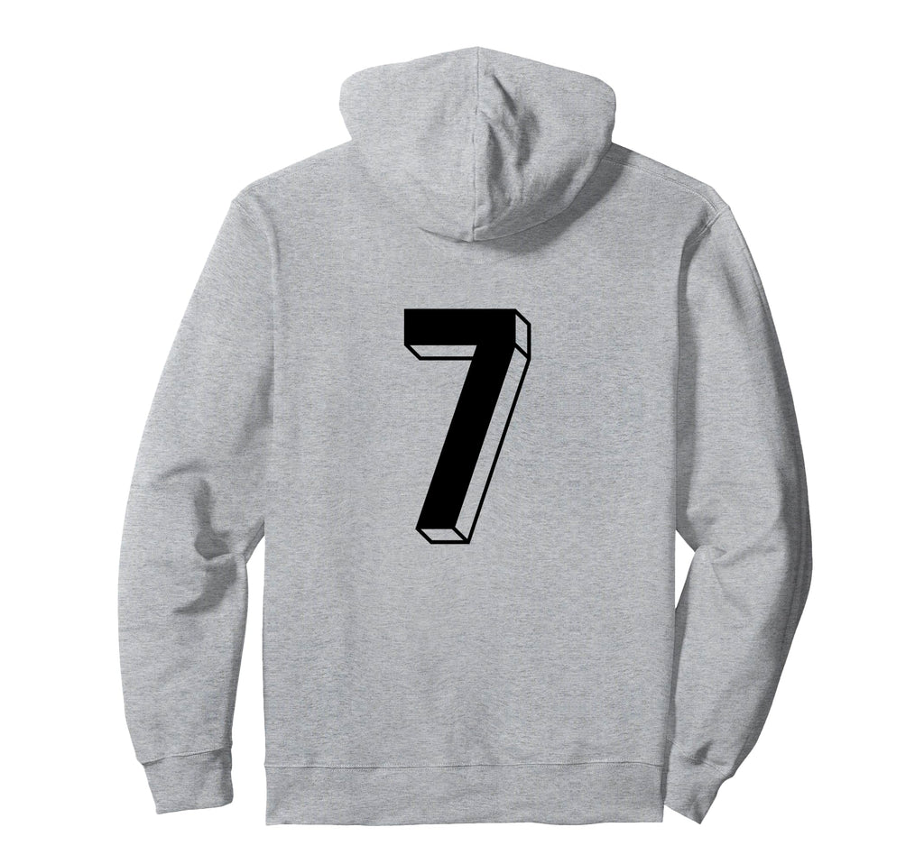 Number 7 Backside 80S 90S Team Jersey Hoodie - Casual Everyday Wear Unisex - T-Shirt, Sweatshirt, Hoodie