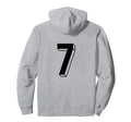 Number 7 Backside 80S 90S Team Jersey Hoodie - Casual Everyday Wear Unisex - T-Shirt, Sweatshirt, Hoodie