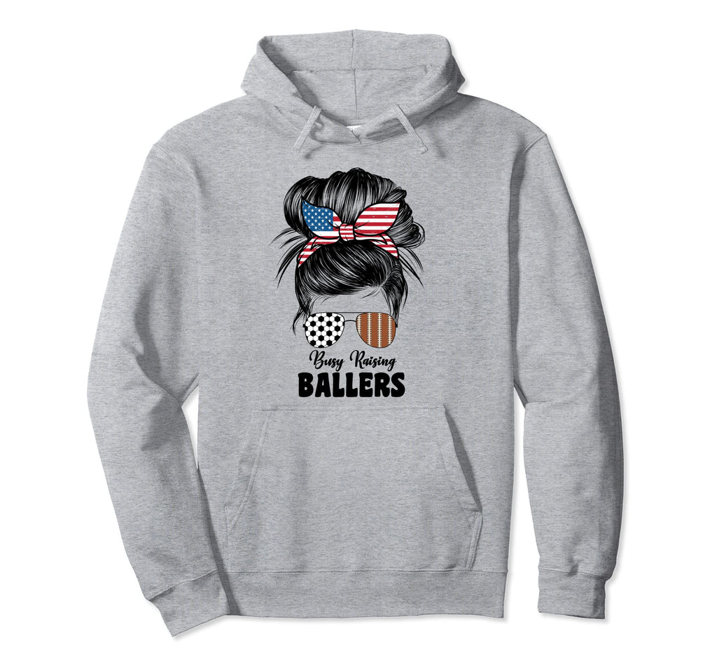 Busy Raising Ballers Football And Hoodie - Trendy Graphic for Adults - T-Shirt, Sweatshirt, Hoodie