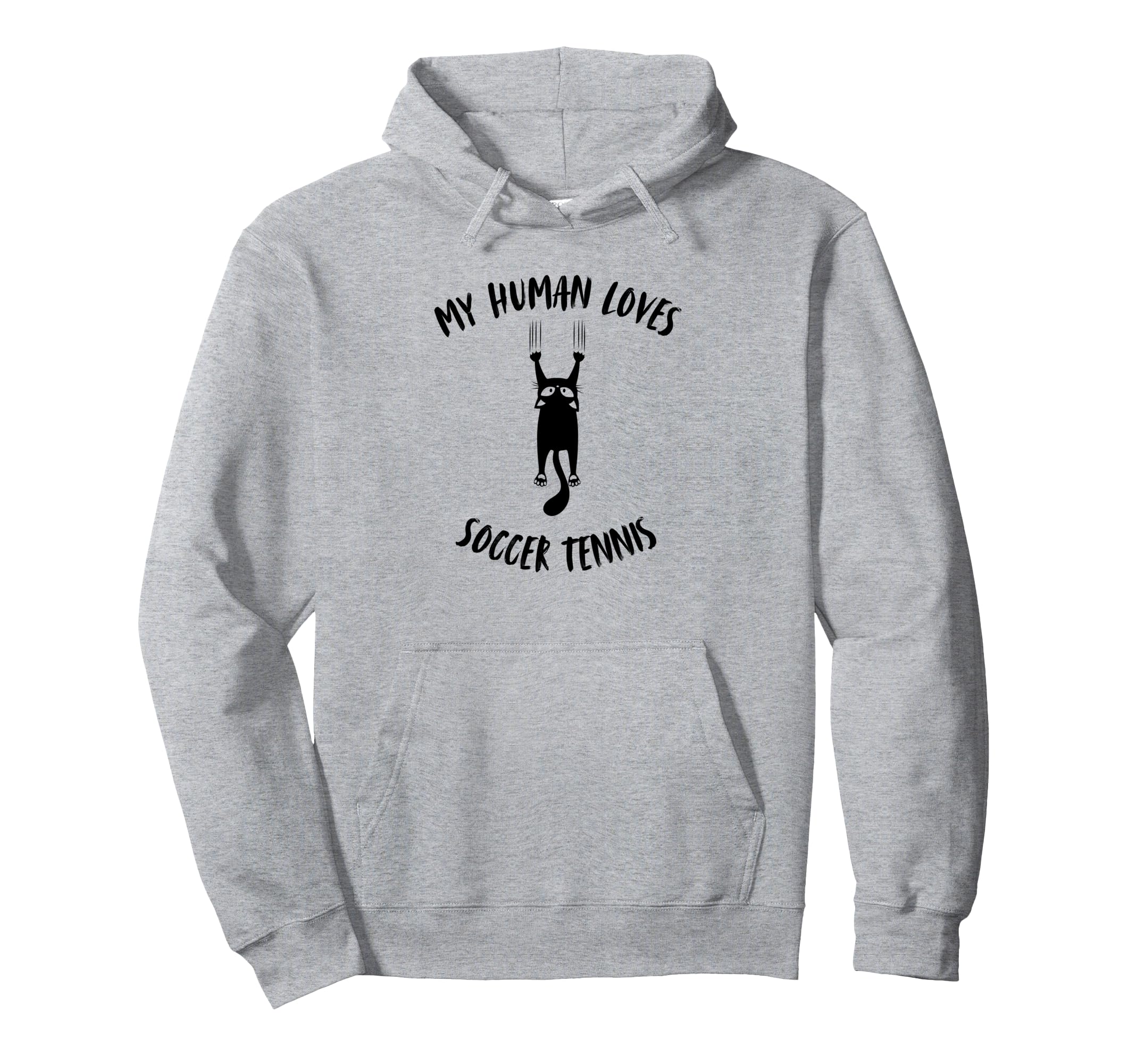 My Human Loves Soccer Tennis Cat Parent Hoodie - Trendy Graphic Unisex - T-Shirt, Sweatshirt, Hoodie