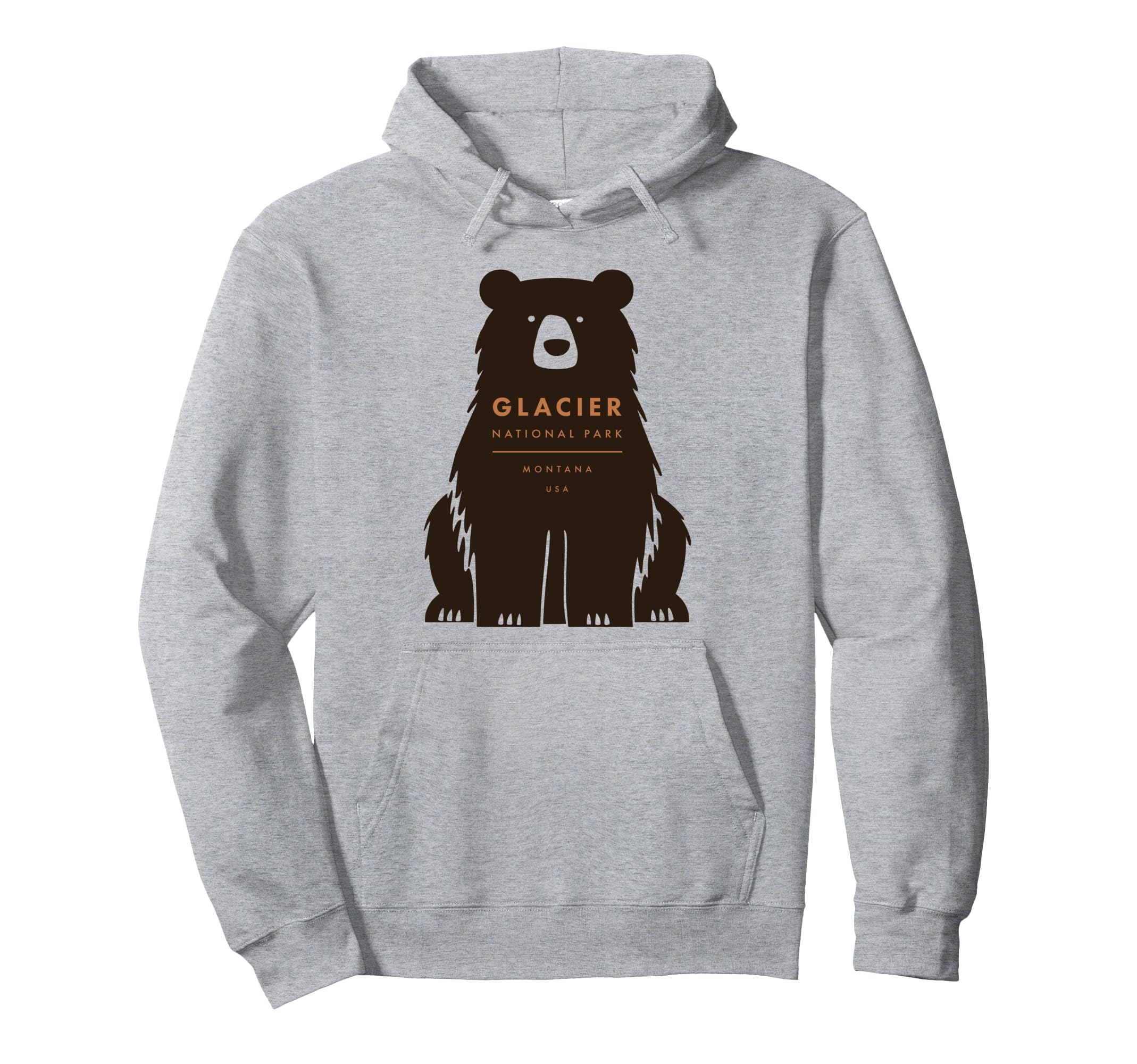 Glacier National Park Montana Bear Hoodie - Custom Art Print for Adults - T-Shirt, Sweatshirt, Hoodie