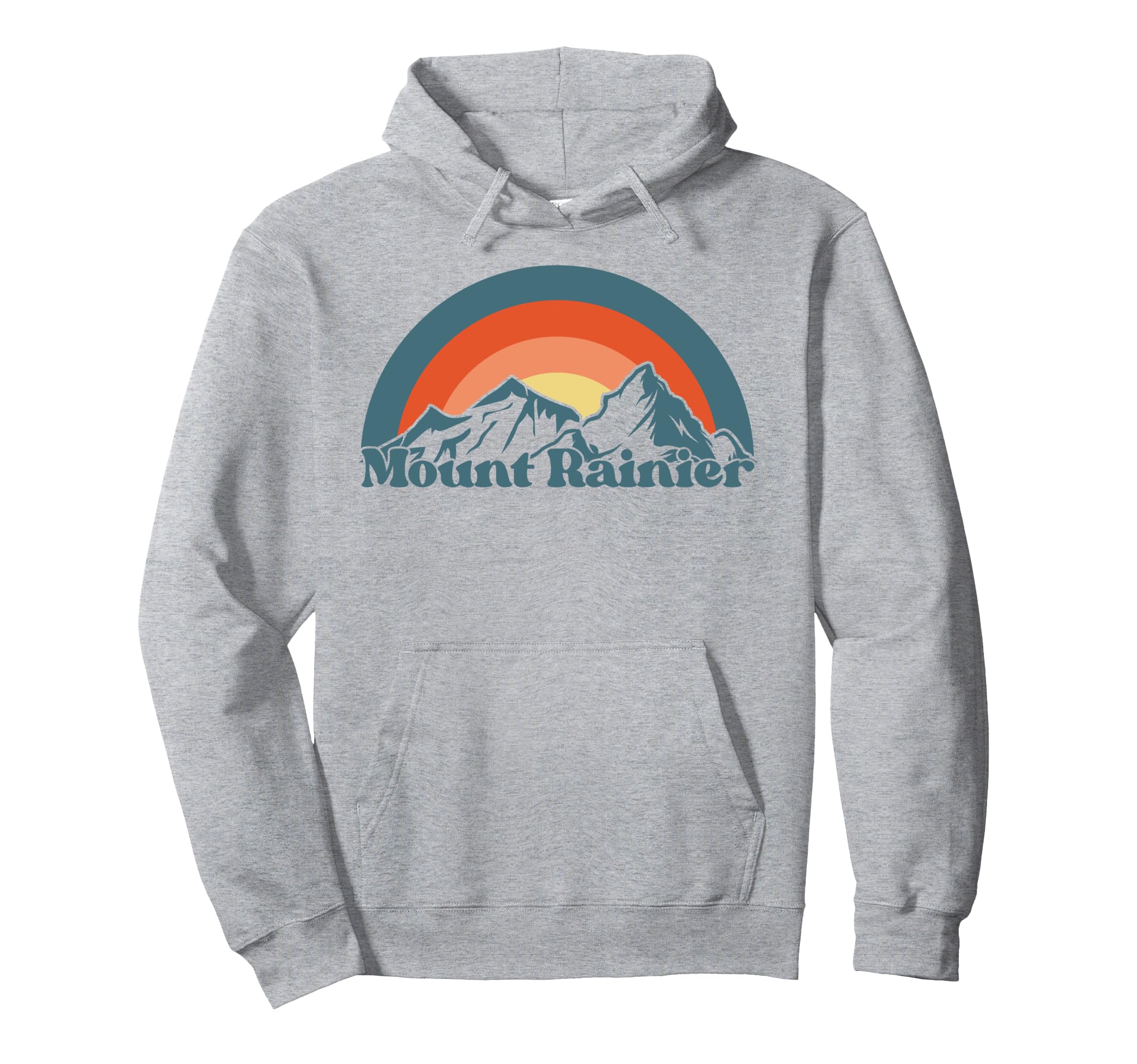 Mount Rainier Mountains Sun 80S Hoodie - Novelty Apparel Men Women - T-Shirt, Sweatshirt, Hoodie