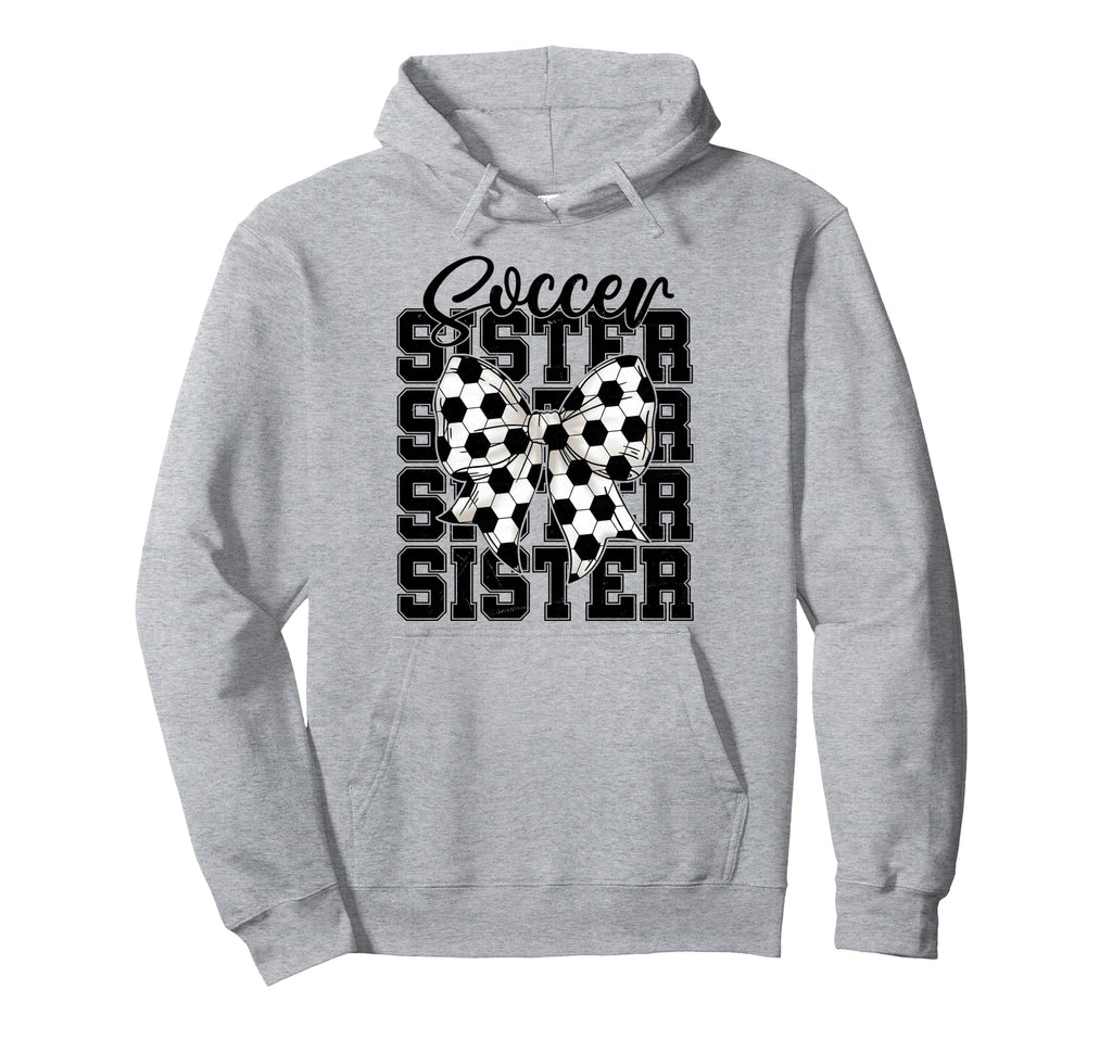 Soccer Sister Coquette Bow Soccer Sport Hoodie - Minimalist Print Unisex - T-Shirt, Sweatshirt, Hoodie