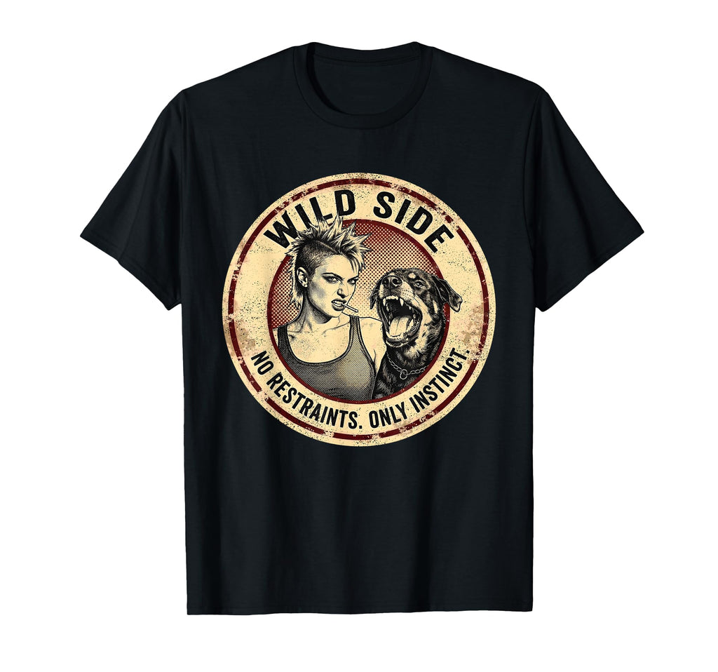 Punk And Dog 90S Grunge Badge Patch T-Shirt - Minimalist Print Unisex - T-Shirt, Sweatshirt, Hoodie