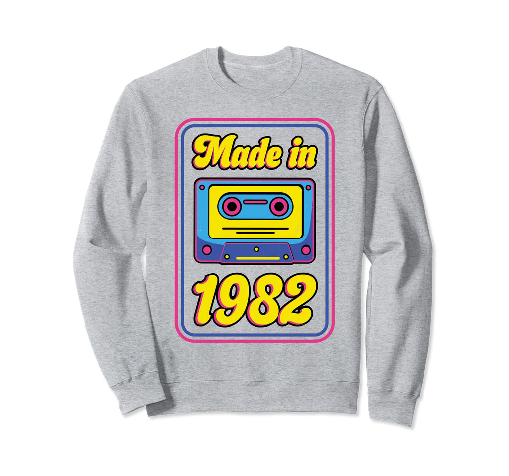 Made 1982 80S Music Cassette Tape Sweatshirt - Minimalist Print Unisex - T-Shirt, Sweatshirt, Hoodie