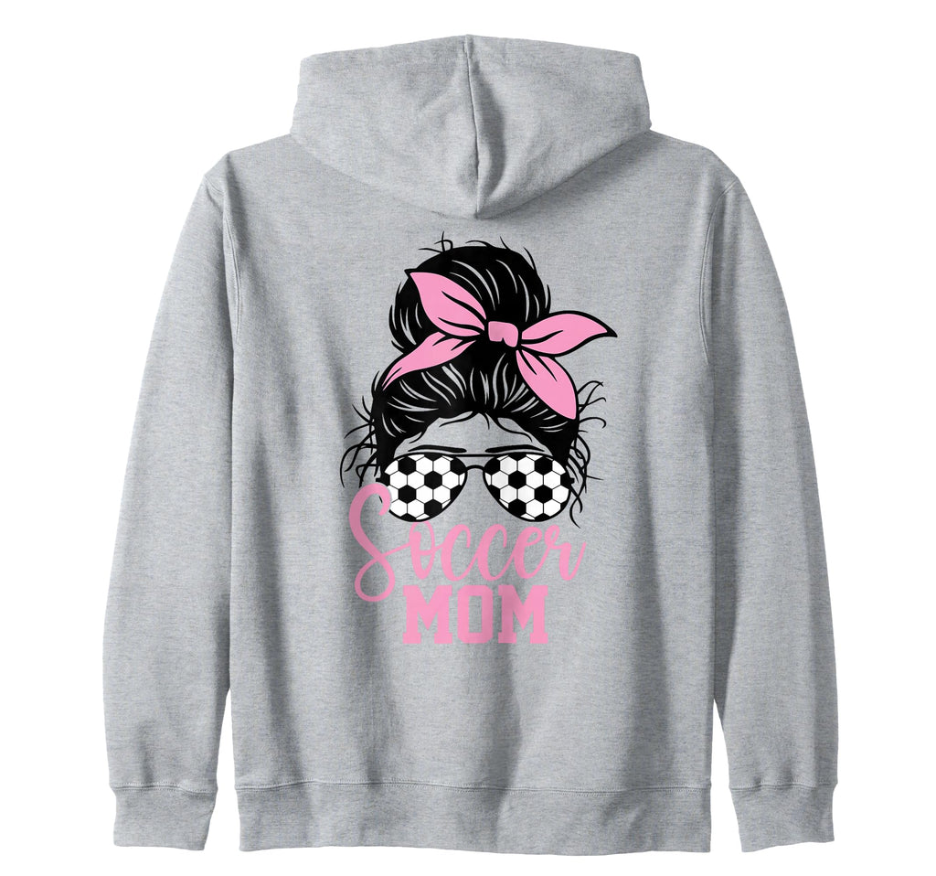 Soccer Mom Messy Bun Mom Life Mothers Sweatshirt - Unique Graphic Unisex - T-Shirt, Sweatshirt, Hoodie