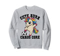 Aura Soccer Unicorn Chaos Core Just Sweatshirt - Trendy Graphic for Adults - T-Shirt, Sweatshirt, Hoodie
