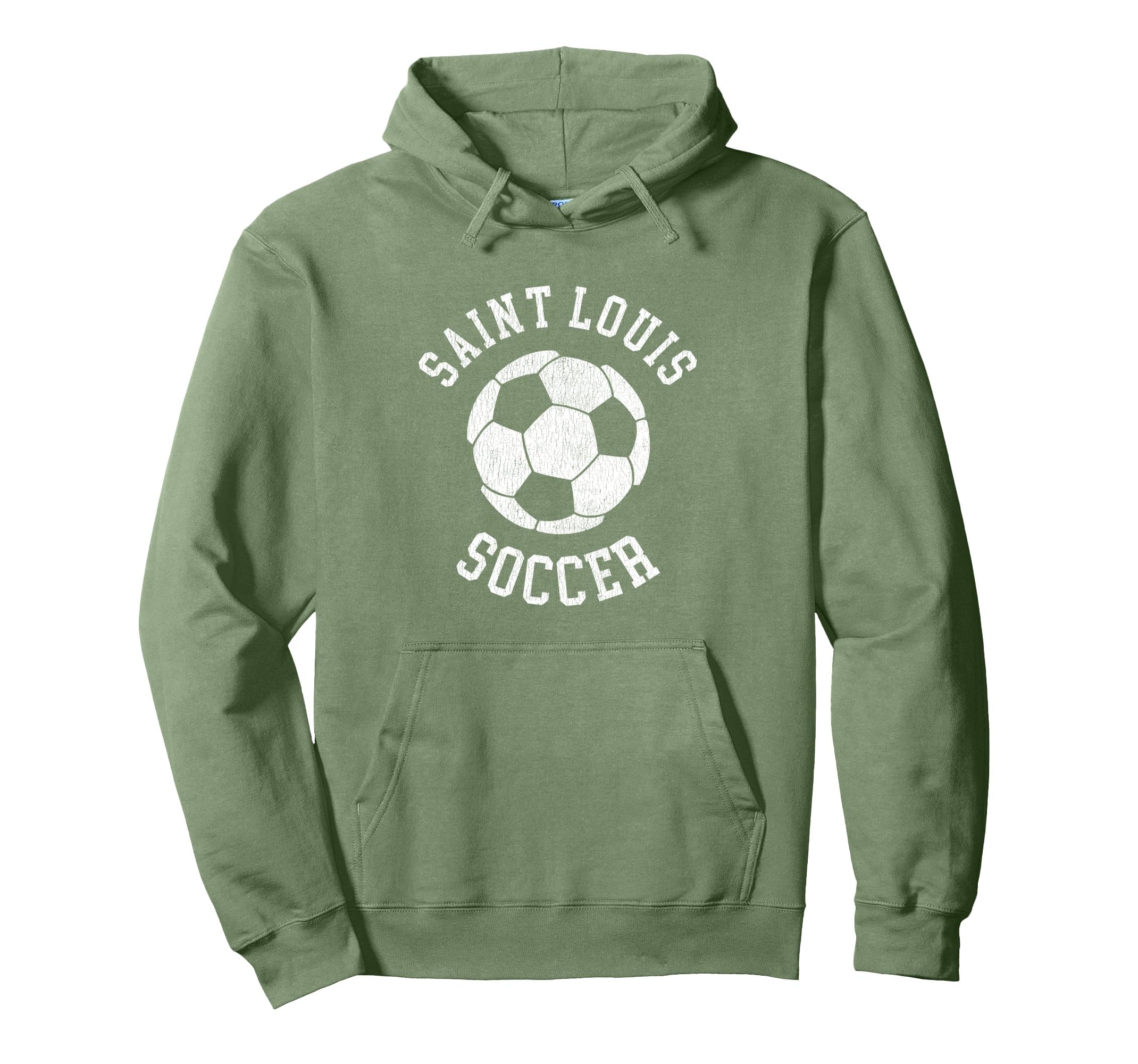 Saint Louis Soccer Distressed 90S Hoodie - Fun Novelty Design Unisex - T-Shirt, Sweatshirt, Hoodie