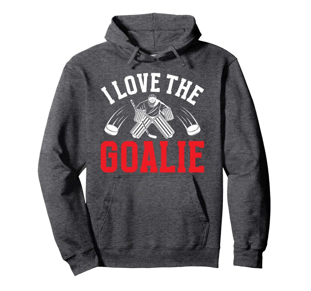 I Love Hockey Goalie Mama Hockey Hoodie - Minimalist Print for Adults - T-Shirt, Sweatshirt, Hoodie